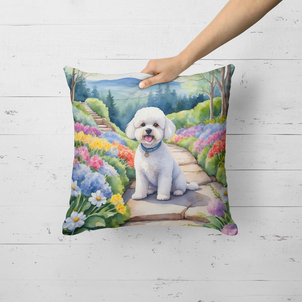 Bichon Frise Spring Path Decorative Pillow