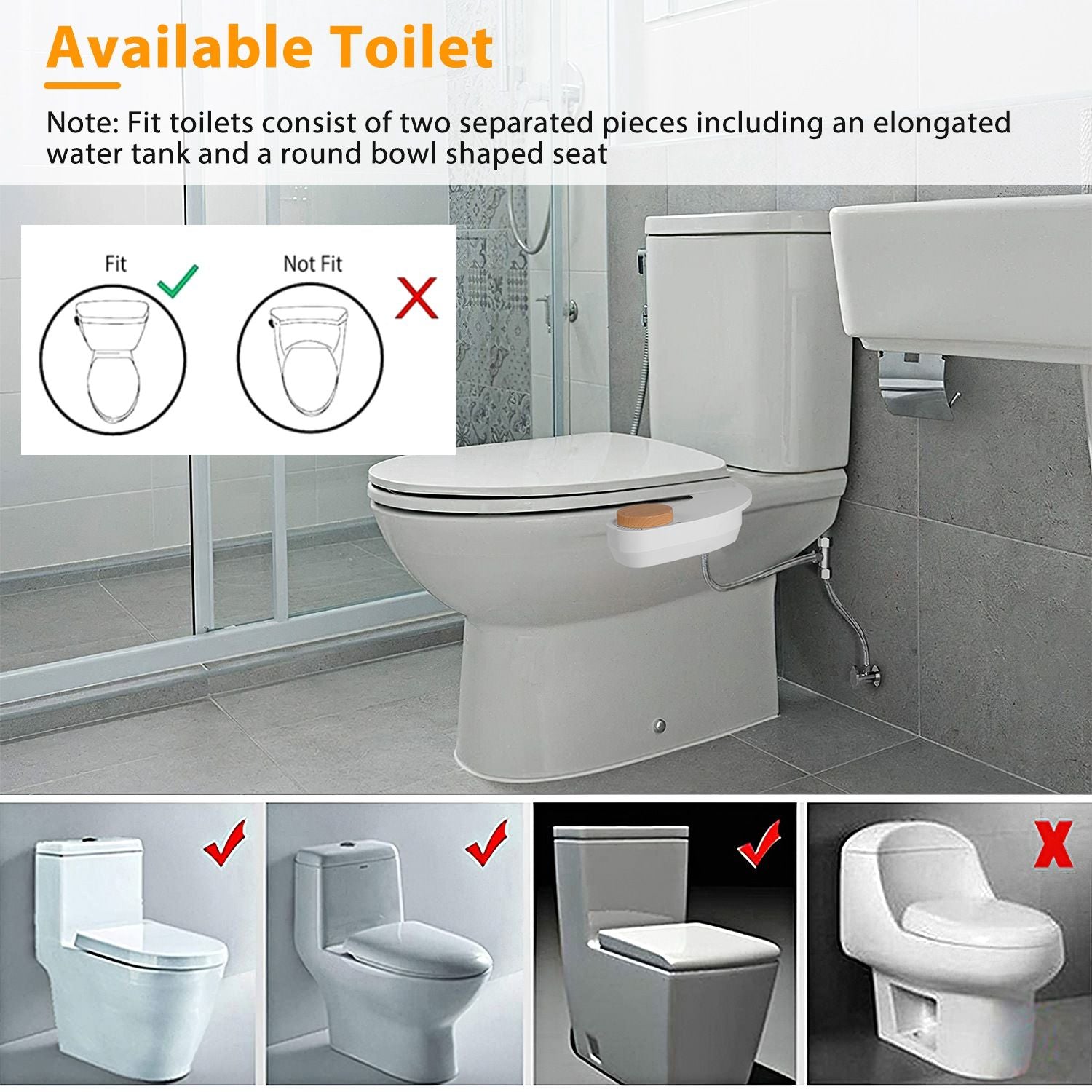 Non-Electric Bidet Attachment with Dual Nozzles and Easy Installation