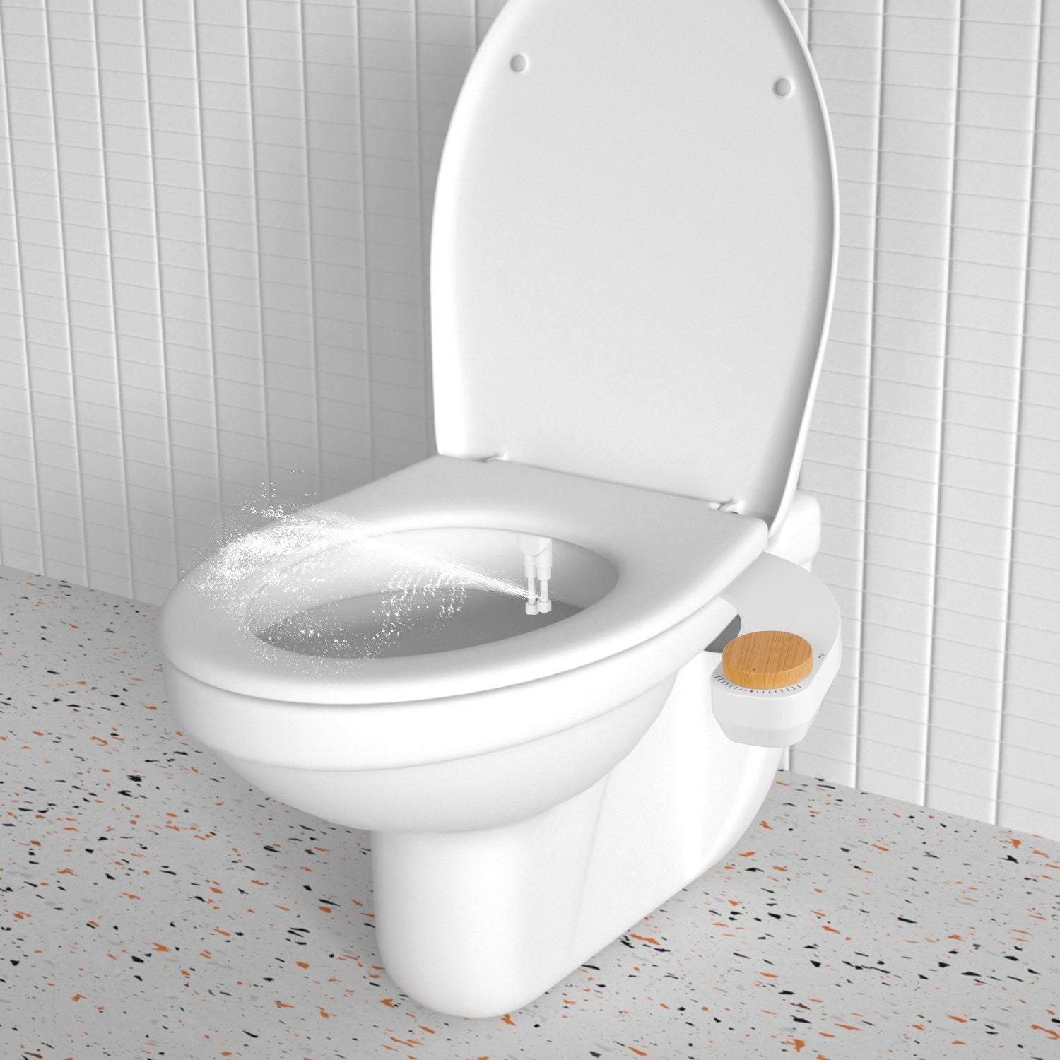 Non-Electric Bidet Attachment with Dual Nozzles and Easy Installation