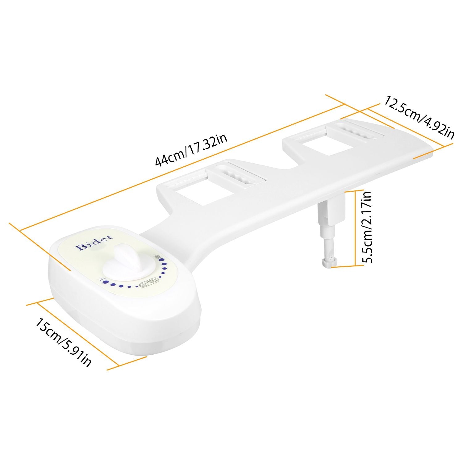 Mechanical Bidet Attachment with Self-Cleaning Nozzle