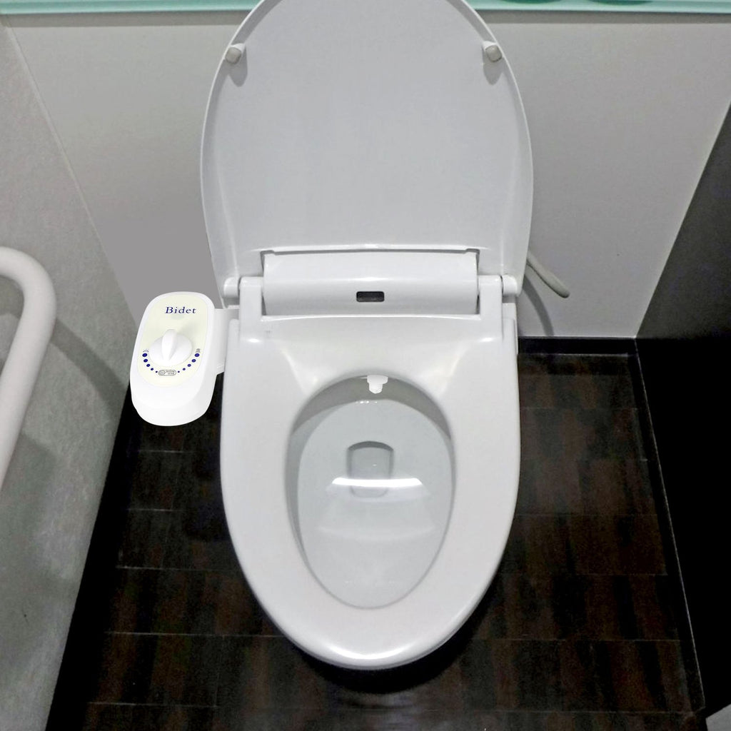 Mechanical Bidet Attachment with Self-Cleaning Nozzle