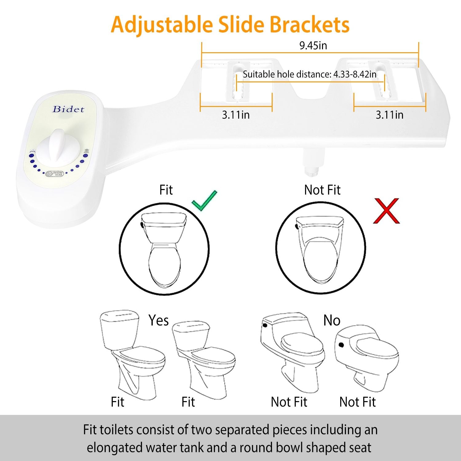Mechanical Bidet Attachment with Self-Cleaning Nozzle