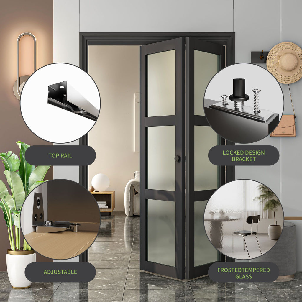 Modern Bifold Door with Frosted Panels