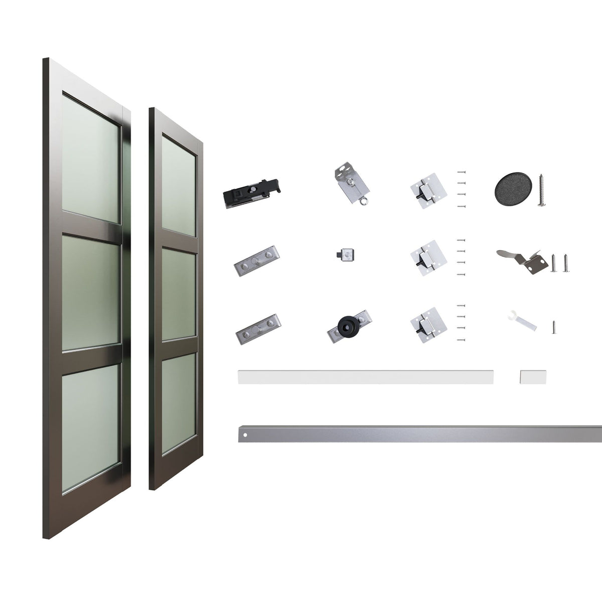 Modern Bifold Door with Frosted Panels