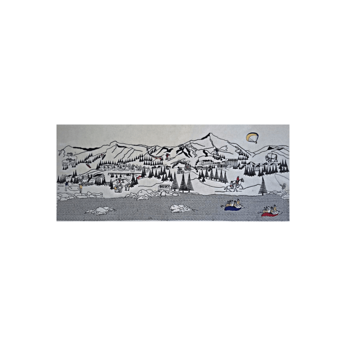 Big Sky Montana Whimsical Mountain Pillow