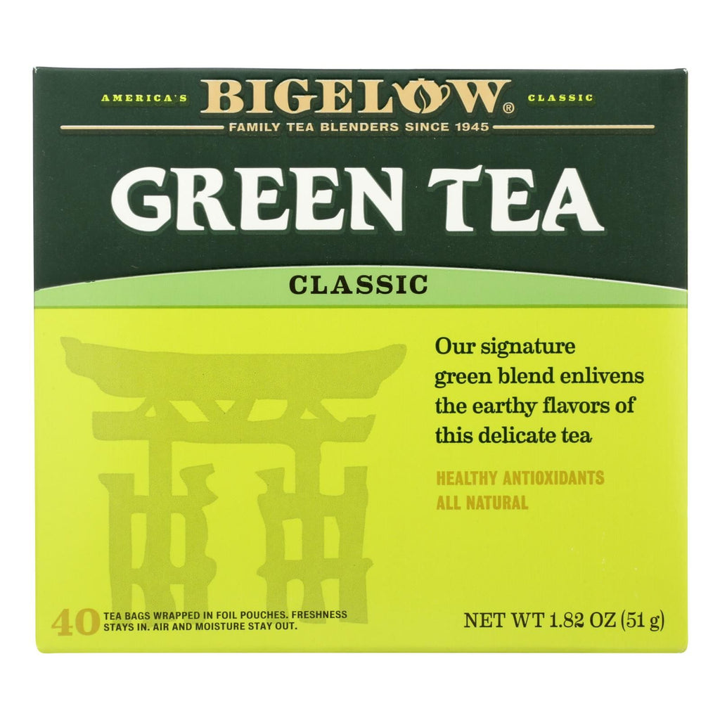 Bigelow Green Tea - Classic Caffeinated Green Tea - Case of 6 (40 Bags Each)