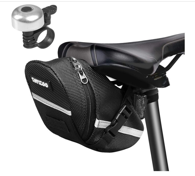 Gray Faux Leather Bicycle Seat Bag – One Size