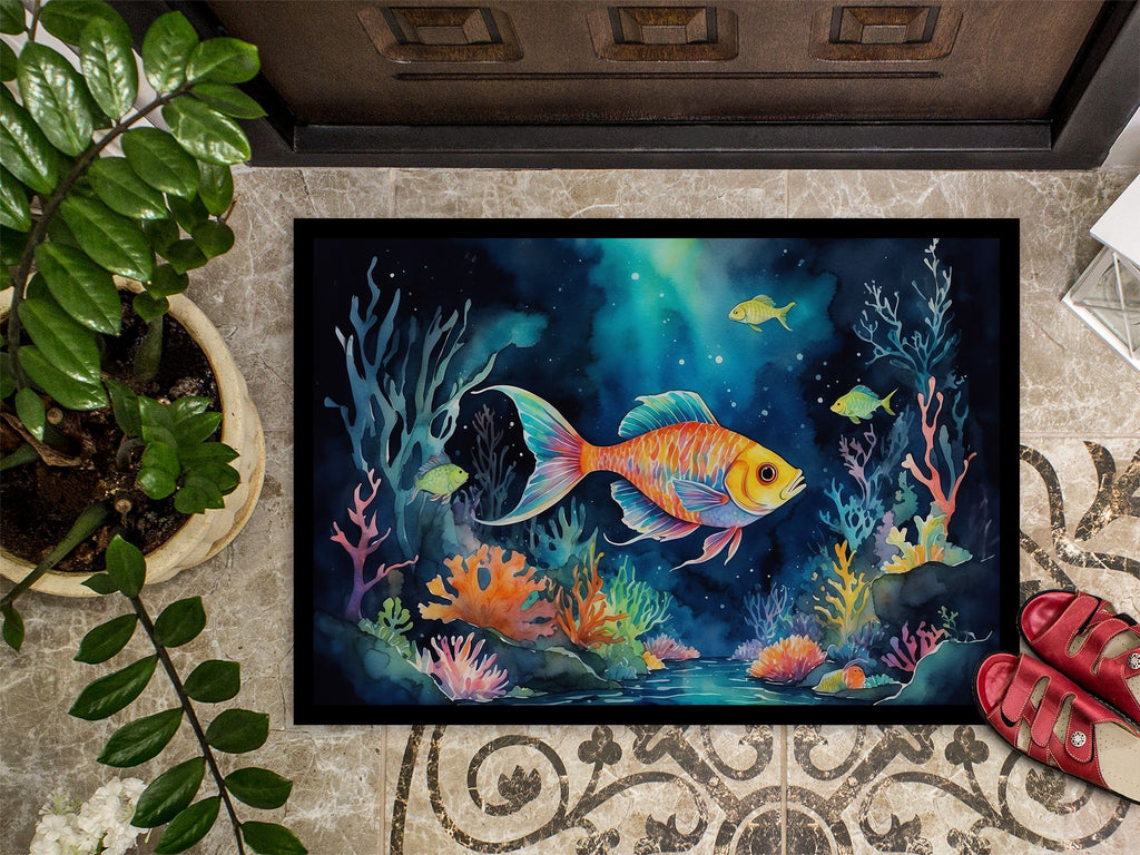 Bioluminescent Fish Artwork Doormat