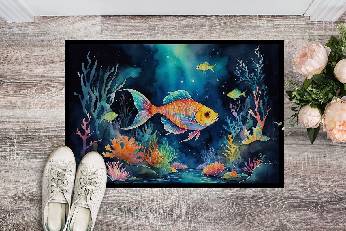 Bioluminescent Fish Artwork Doormat