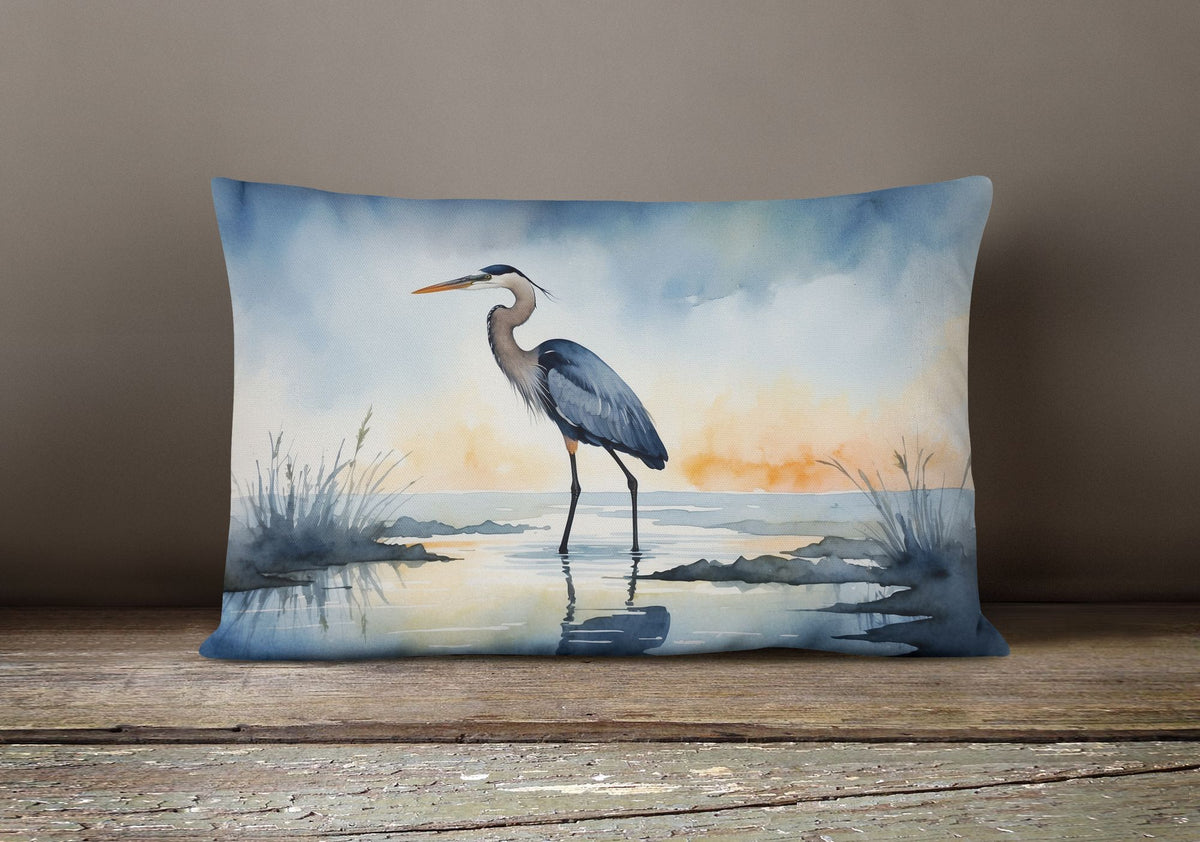 Blue Heron Barely Lit Sky Indoor-Outdoor Throw Pillow
