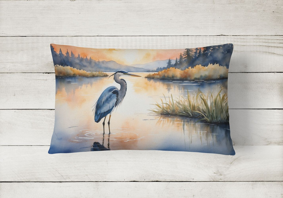 Blue Heron Golden Hour Decorative Throw Pillow