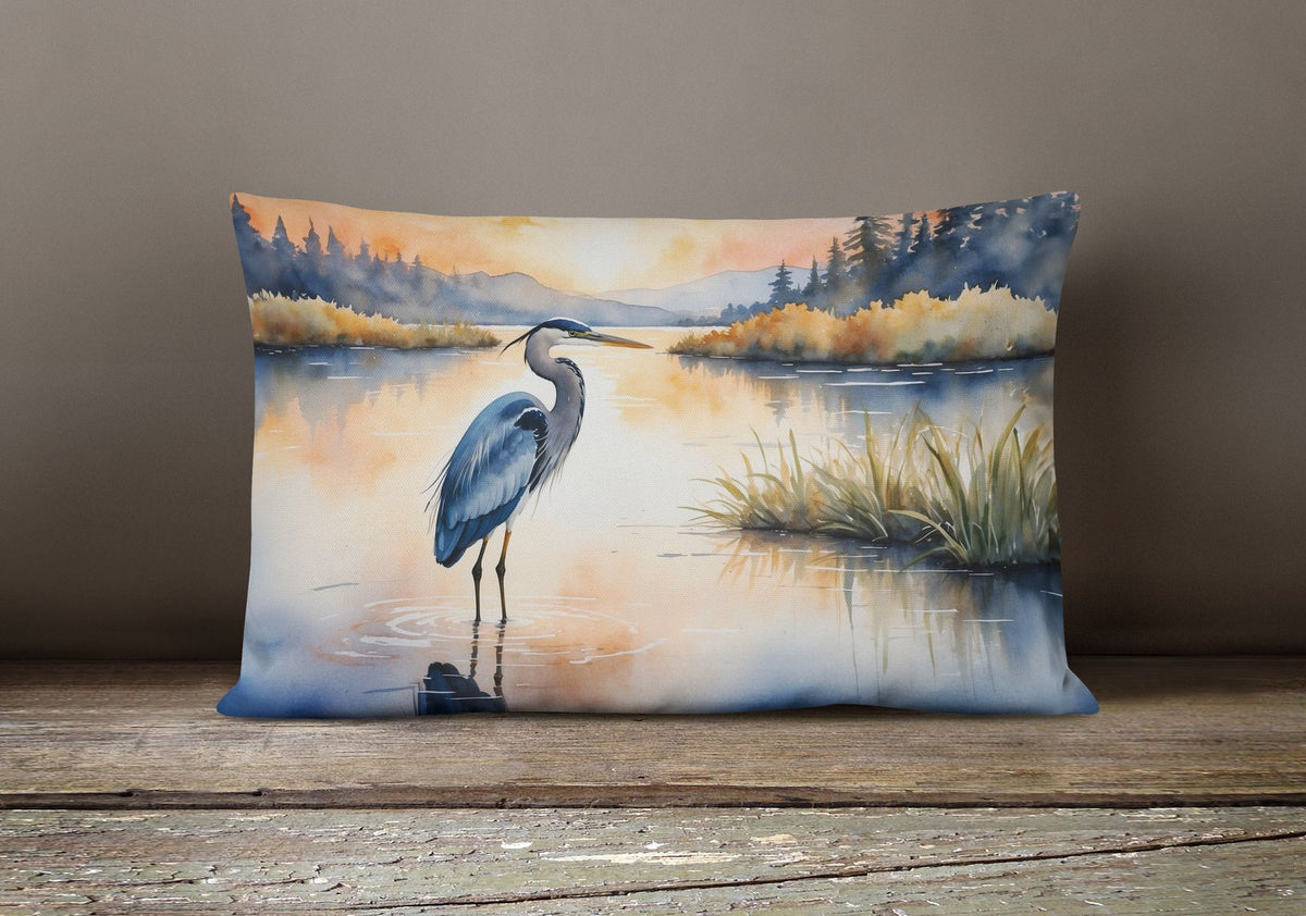 Blue Heron Golden Hour Decorative Throw Pillow