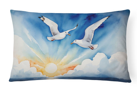 Vibrant Birds Throw Pillow for Indoor and Outdoor Use