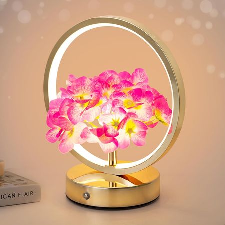 Purple Hydrangea Rechargeable Touch Lamp