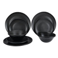 Modern Black Dinnerware Set for Everyday and Outdoor Meals