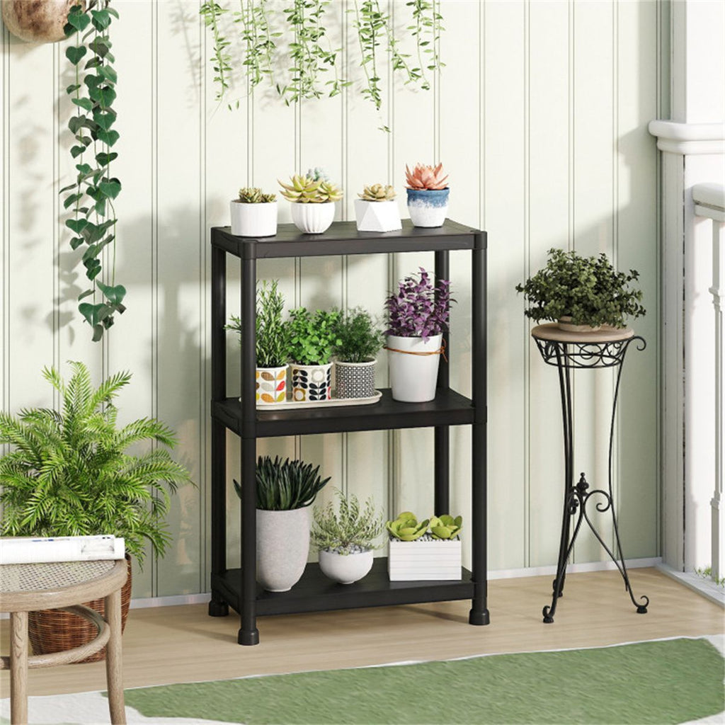 Black Three-Tier Modular Storage Shelf