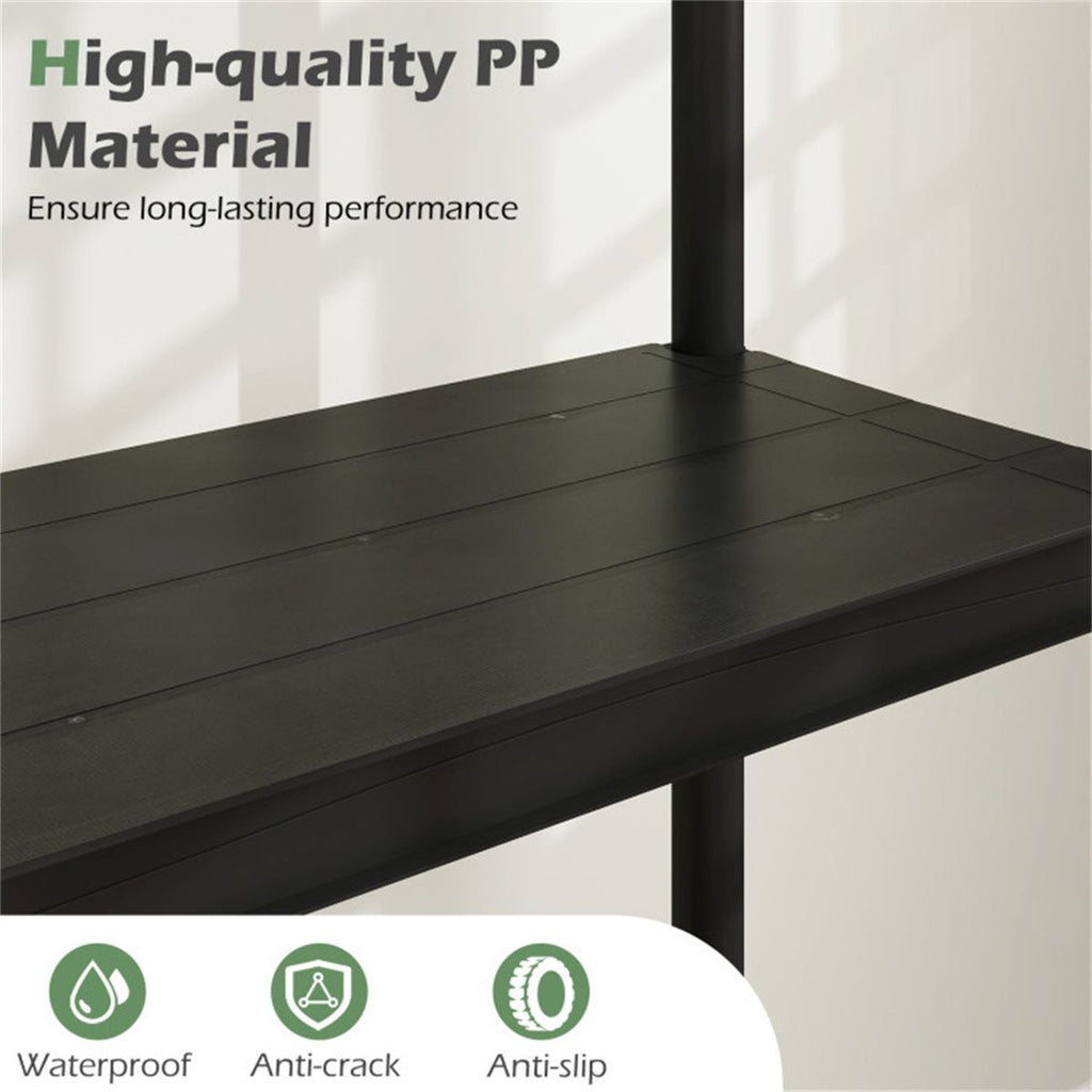 Black Three-Tier Modular Storage Shelf