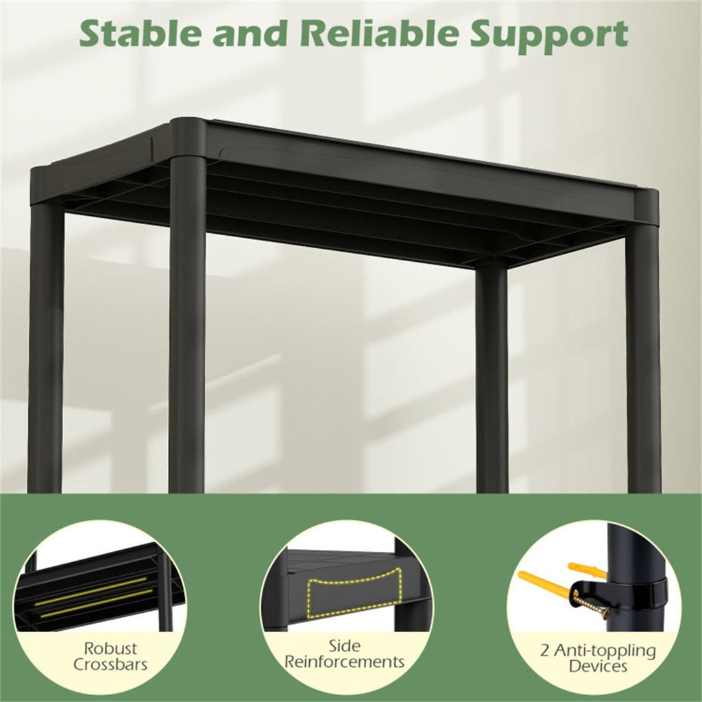 Black Three-Tier Modular Storage Shelf