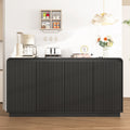 Fluted Four-Door Media Console with Built-In Power
