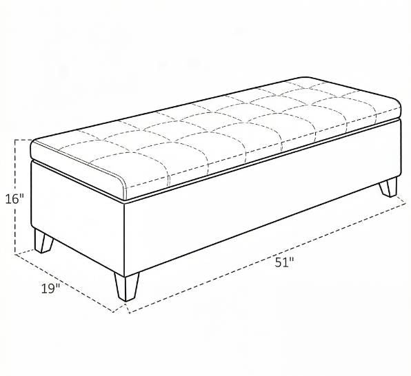 Black Tufted Lift-Top Storage Bench