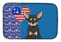 Black and Cream Chihuahua USA Dish-Drying Mat
