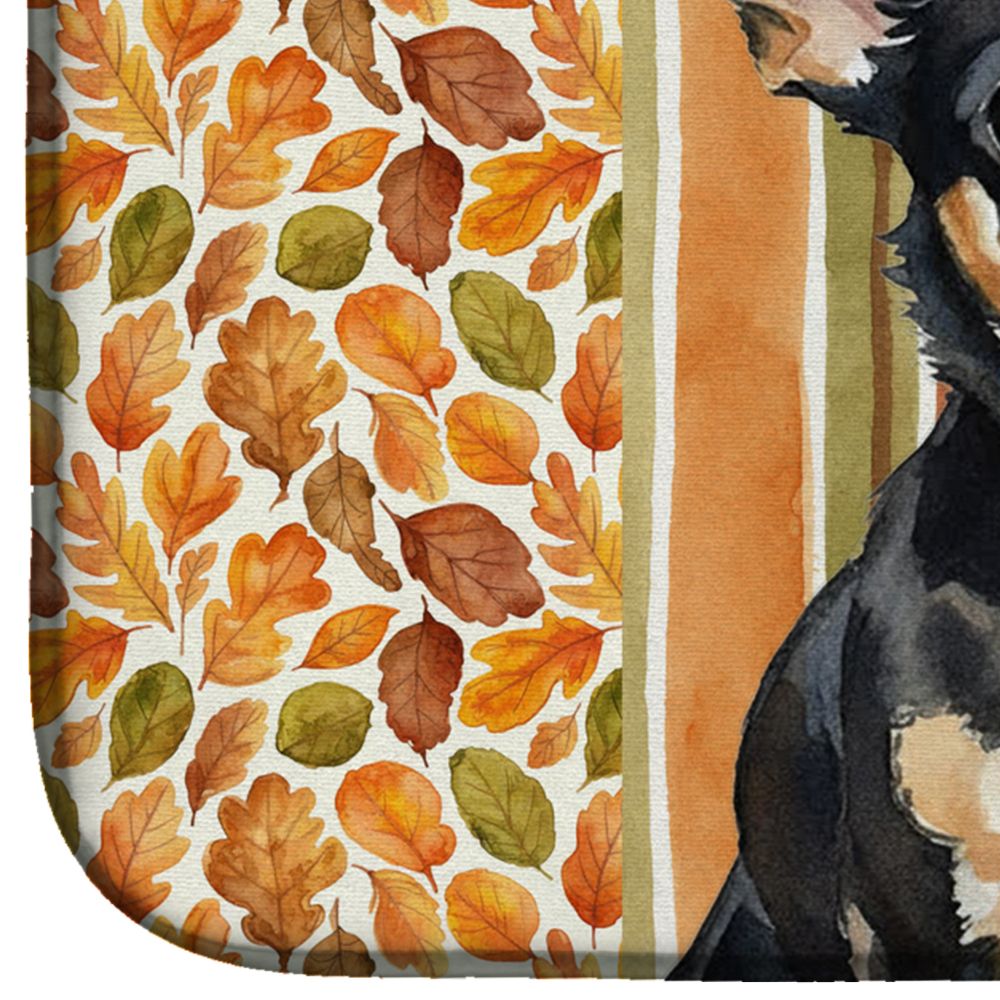 Black and Tan Chihuahua Thanksgiving Dish Drying Mat