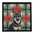 German Shepherd Poinsettia Christmas Wall Art