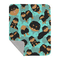 Black and Tan Pomeranian Quilted Throw