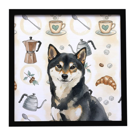 Black and Tan Shiba Inu Coffee Bar Wall Art