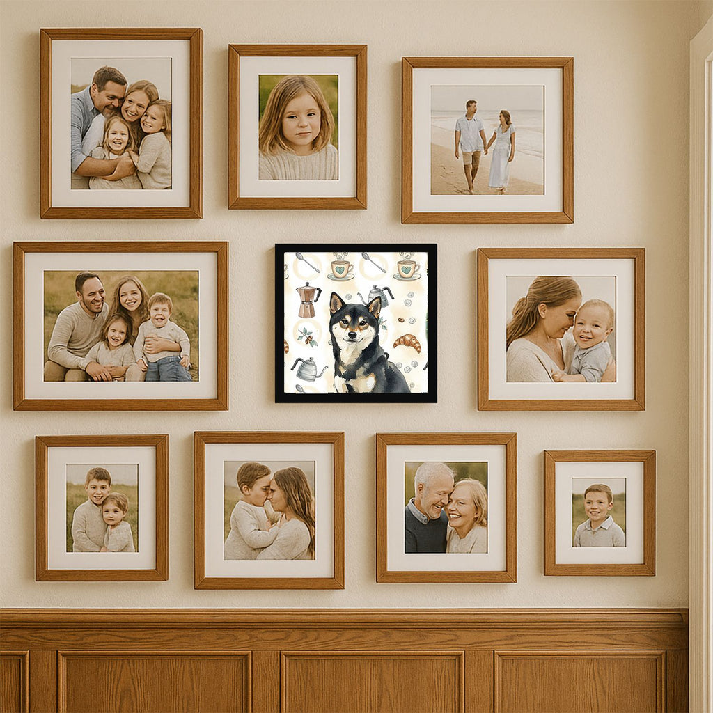 Black and Tan Shiba Inu Coffee Bar Wall Art