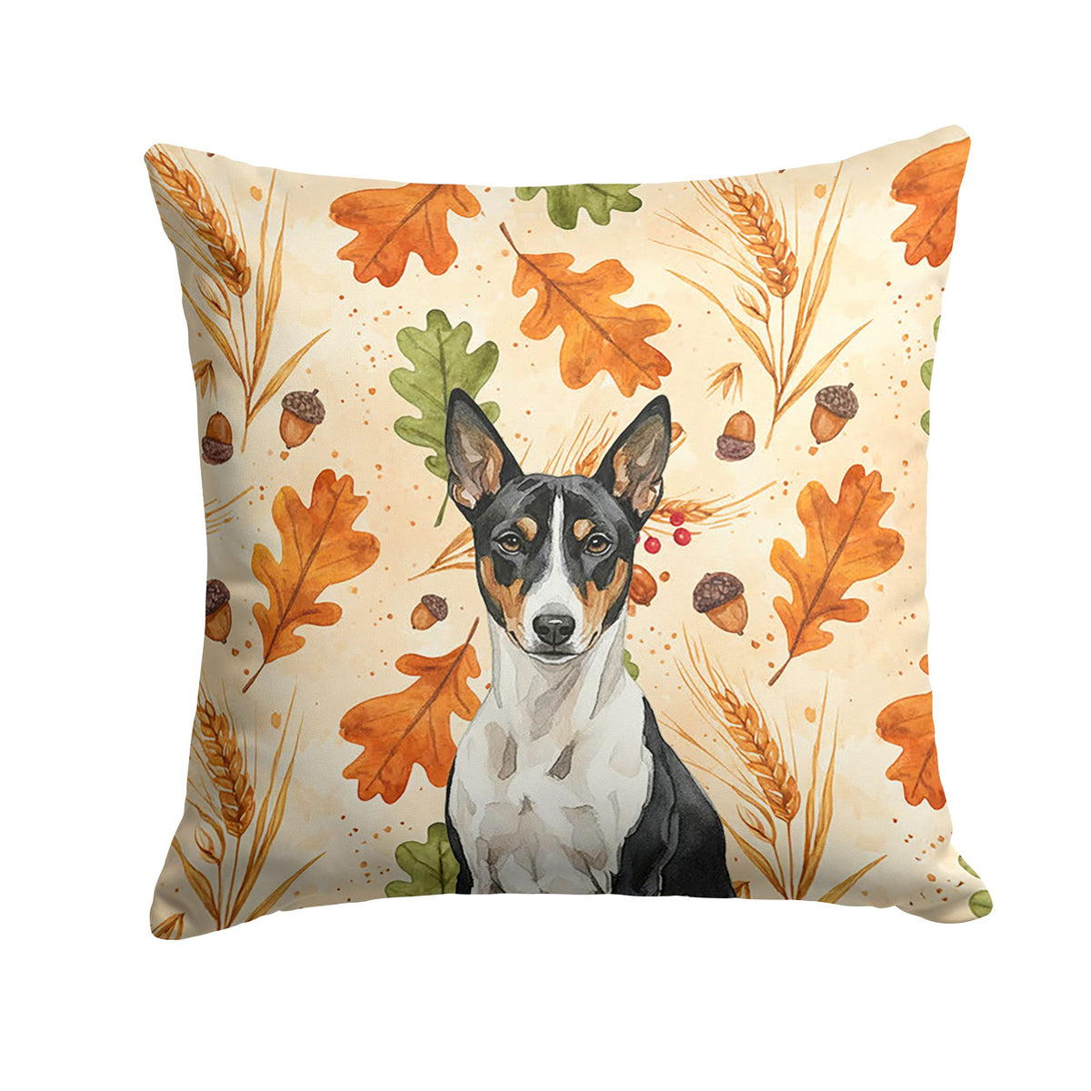 Black and White Basenji Fall Accent Pillow