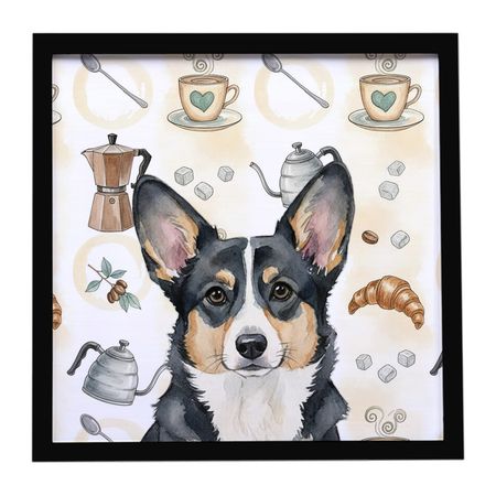 Cardigan Welsh Corgi Coffee Bar Framed Art