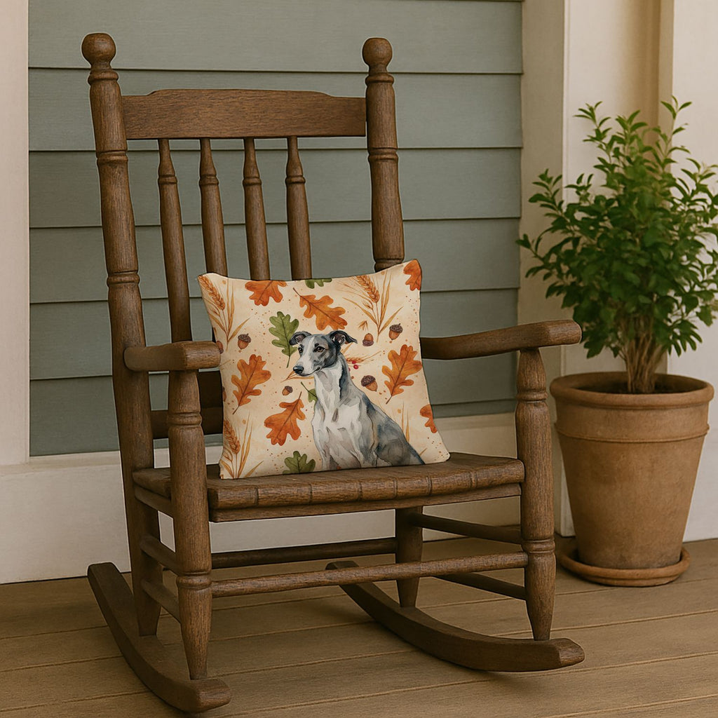 Black-and-White Greyhound Fall Accent Pillow