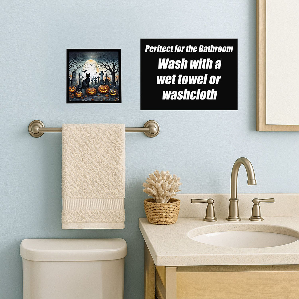 Spooky Black Cat Halloween Framed Wall Art