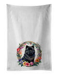 Black Chow Chow and Flowers Kitchen Towel Set