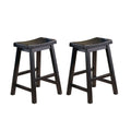 Black Saddle Seat Counter Stools, Set of Two