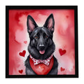 Black German Shepherd Valentine Framed Wall Art