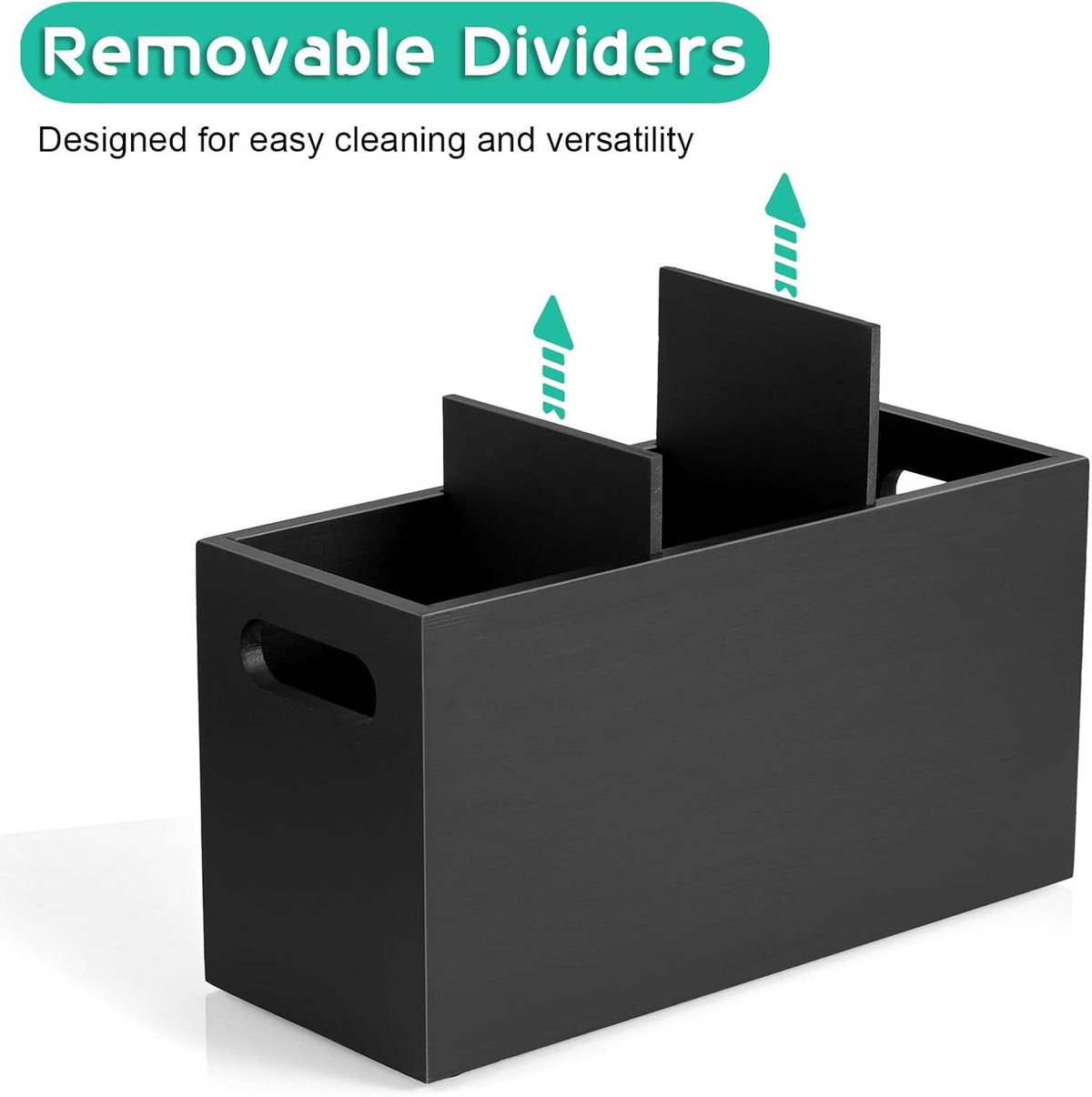 Black Three-Section Countertop Utensil Holder