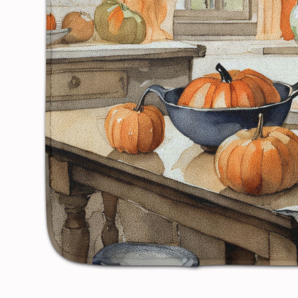 Black Lab Fall Pumpkins Memory Foam Mat