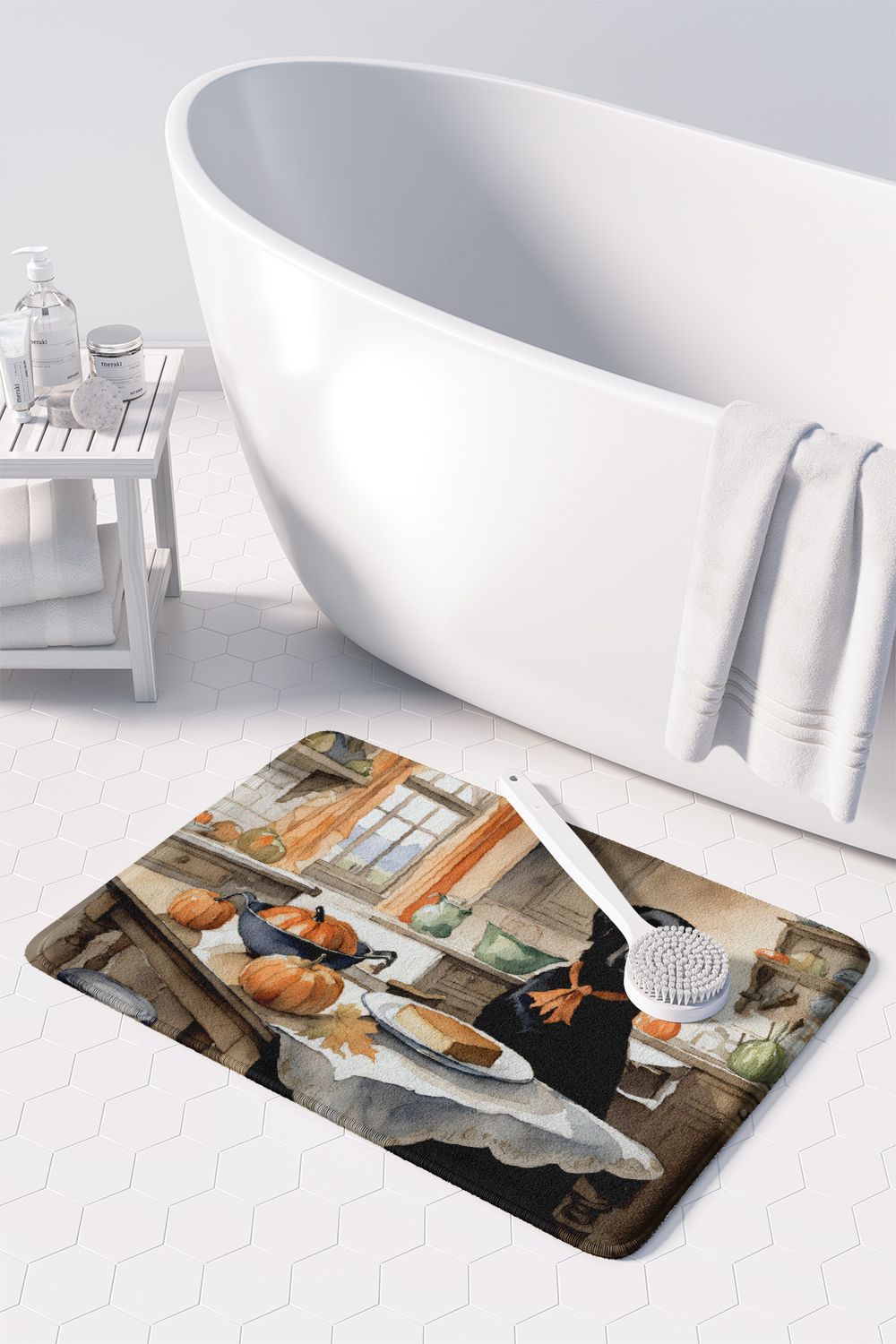 Black Lab Fall Pumpkins Memory Foam Mat