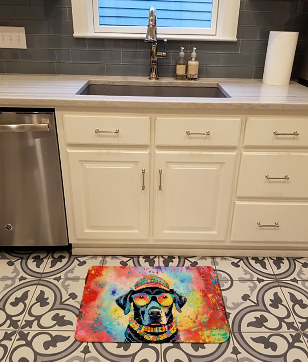 Black Labrador Hippie Dawg Cushioned Floor Mat