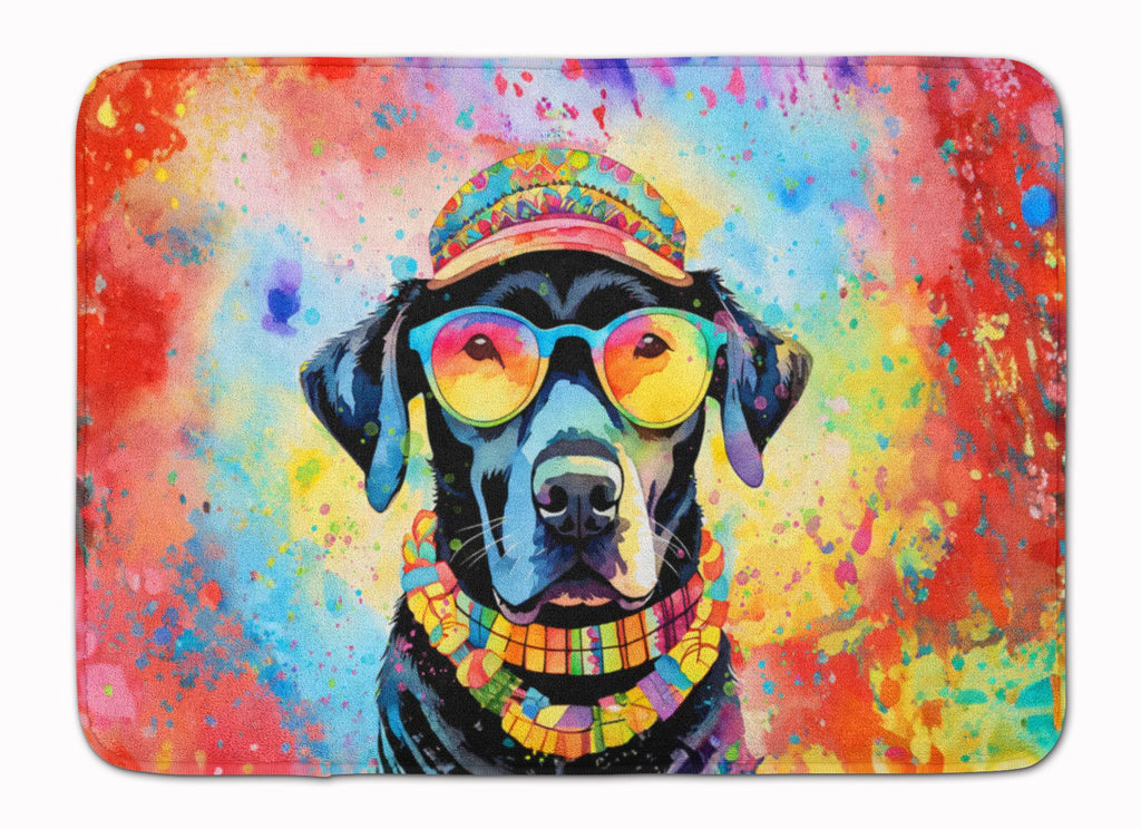 Black Labrador Hippie Dawg Cushioned Floor Mat