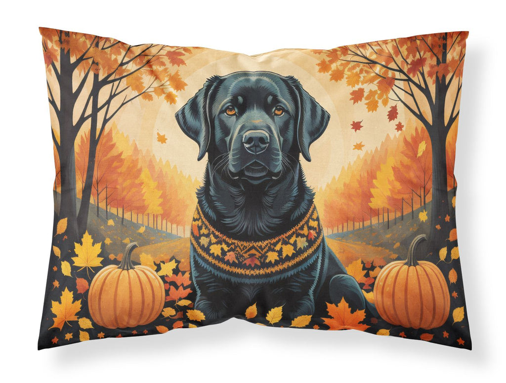 Black Labrador Retriever Fall Standard Pillowcase Lightweight Super Soft Easy Care