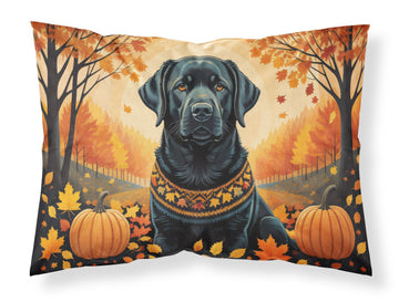 Black Labrador Retriever Fall Standard Pillowcase Lightweight Super Soft Easy Care