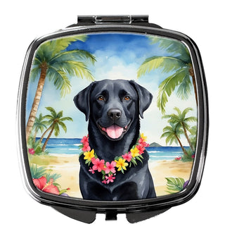 Black Labrador Retriever Luau Folding Compact Mirror