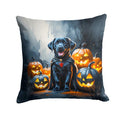 Black Labrador Puppy Halloween Accent Pillow