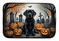 Black Labrador Retriever Halloween Dish Mat