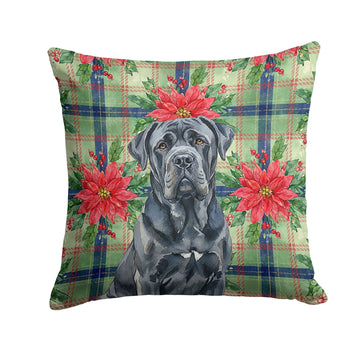 Neapolitan Mastiff Christmas Poinsettia Accent Pillow