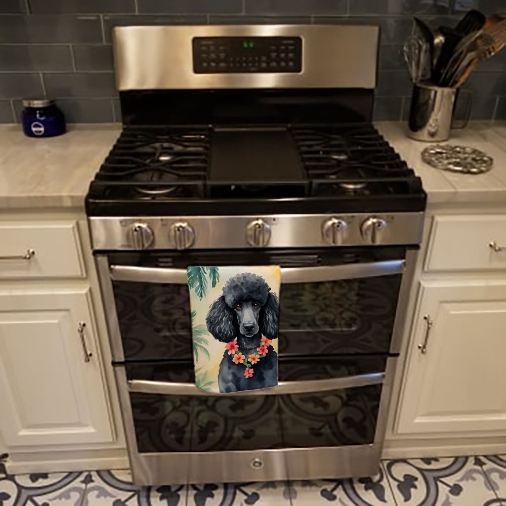 Black Poodle Luau Decorative Kitchen Towel