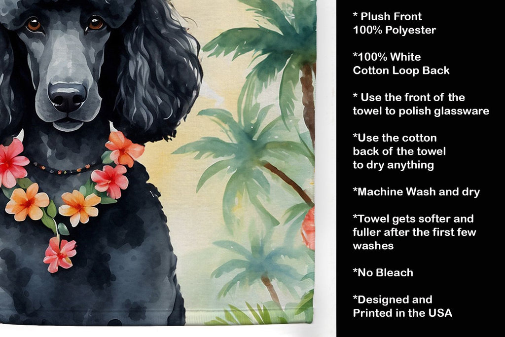 Black Poodle Luau Decorative Kitchen Towel